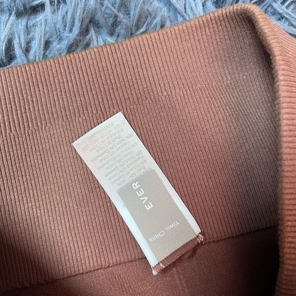 Everlane Tan The Seamless Ribbed High Rise Leggings Size M L - Picture 2 of 4